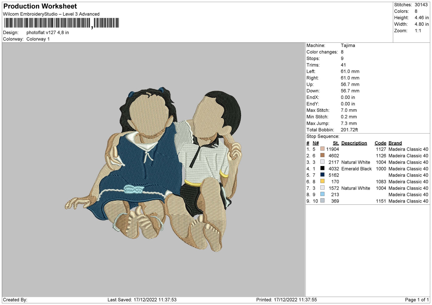 Photoflat V127 Embroidery File 6 sizes