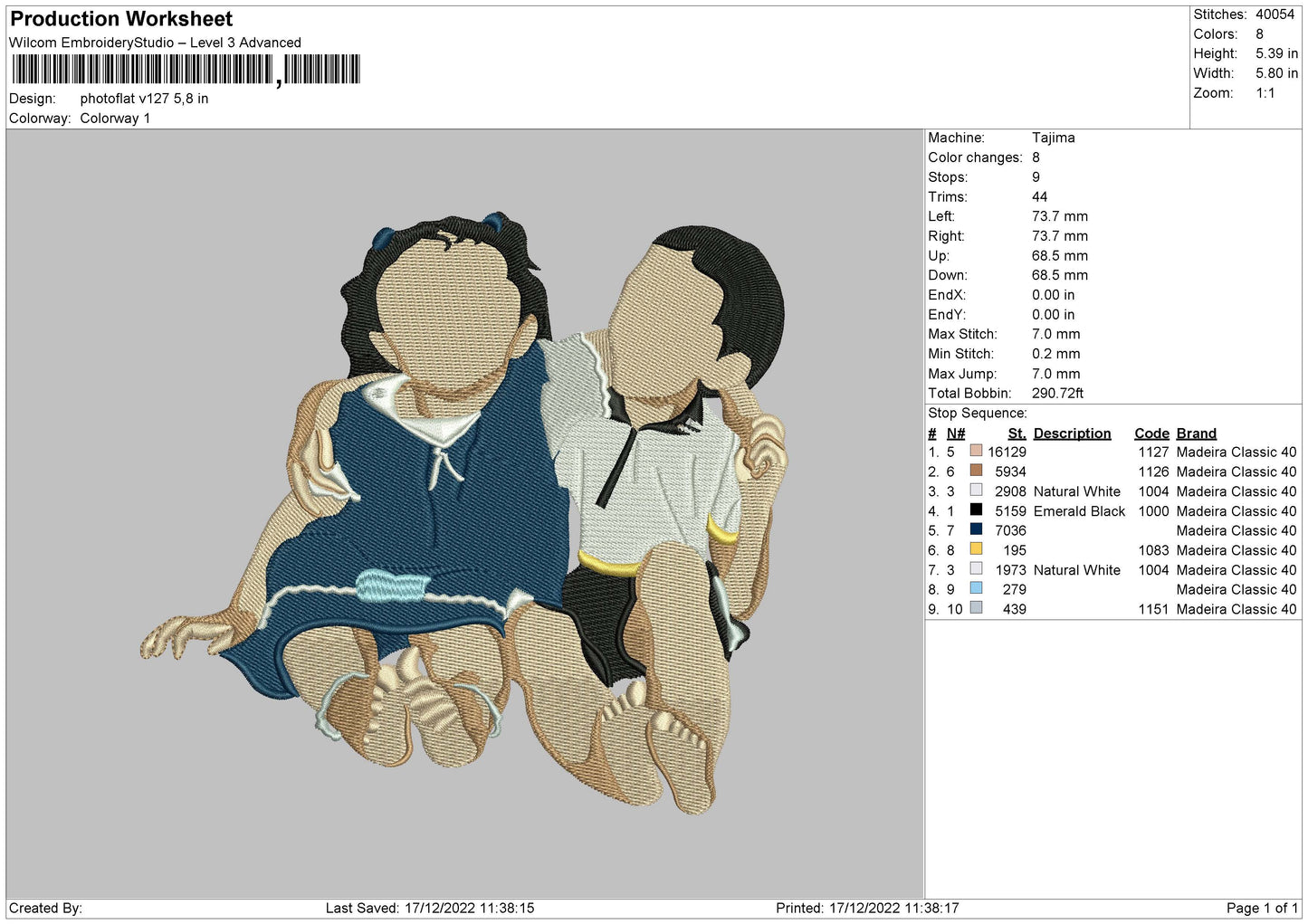 Photoflat V127 Embroidery File 6 sizes