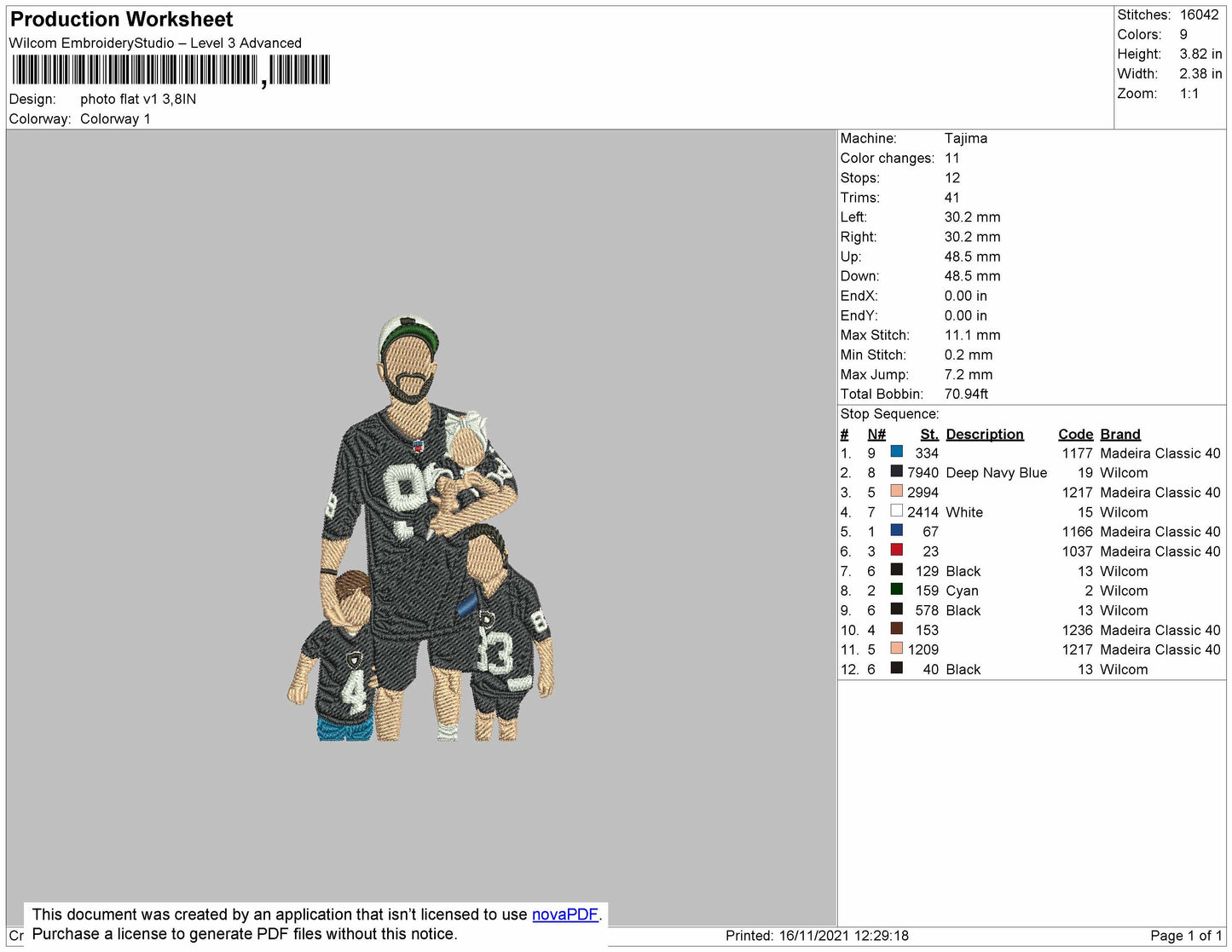 Photo Flat V1 Embroidery File 4 size