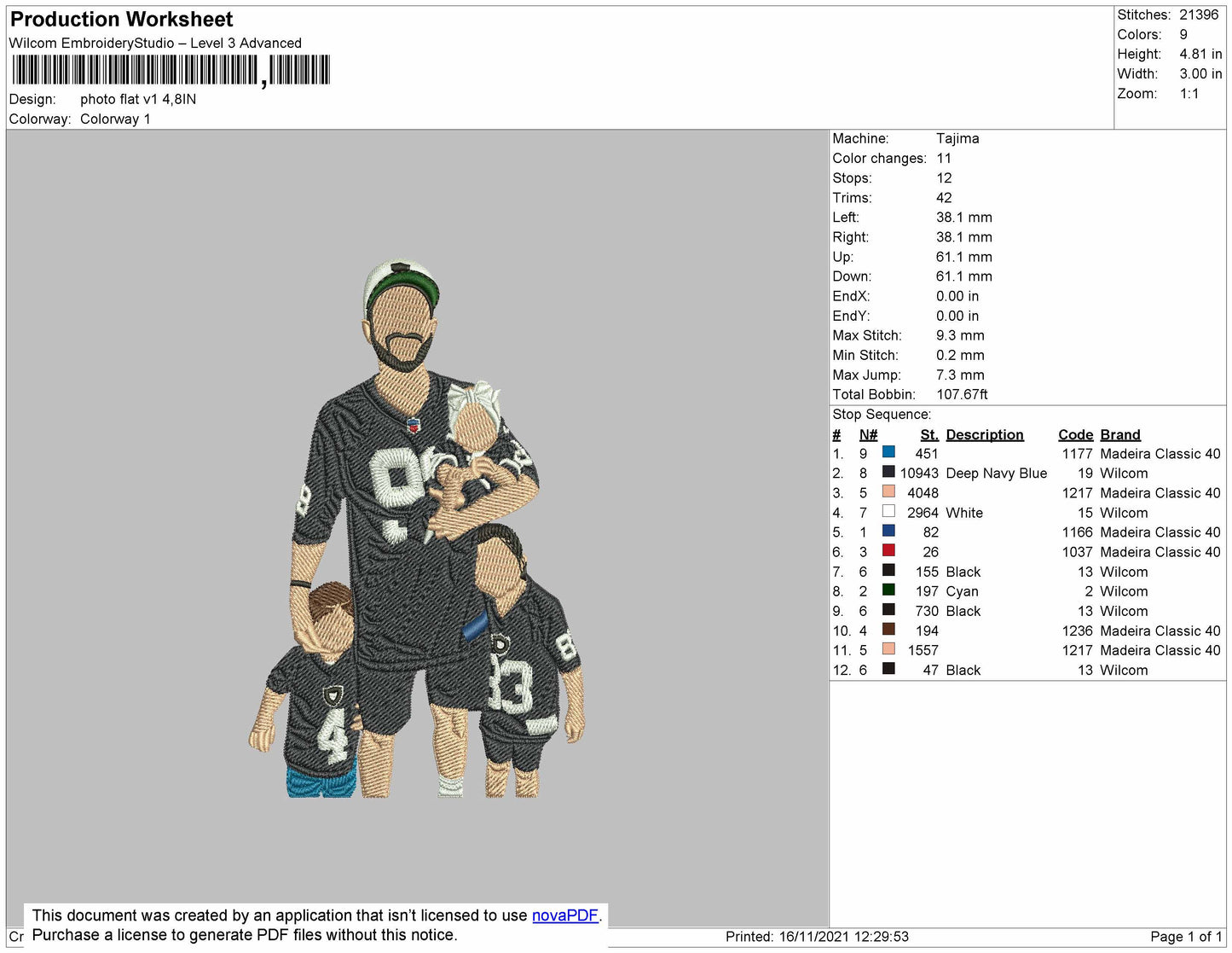 Photo Flat V1 Embroidery File 4 size