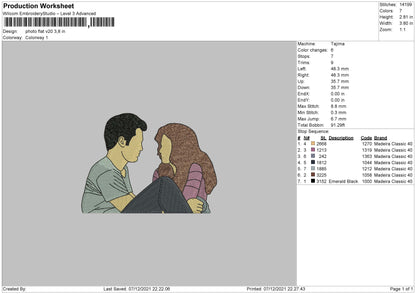 Photo Flat Embroidery File 4 size