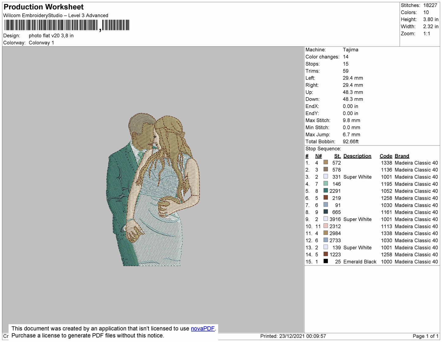 Photo Flat V20 Embroidery File 4 size