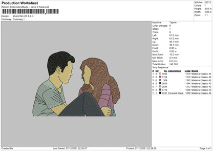 Photo Flat Embroidery File 4 size
