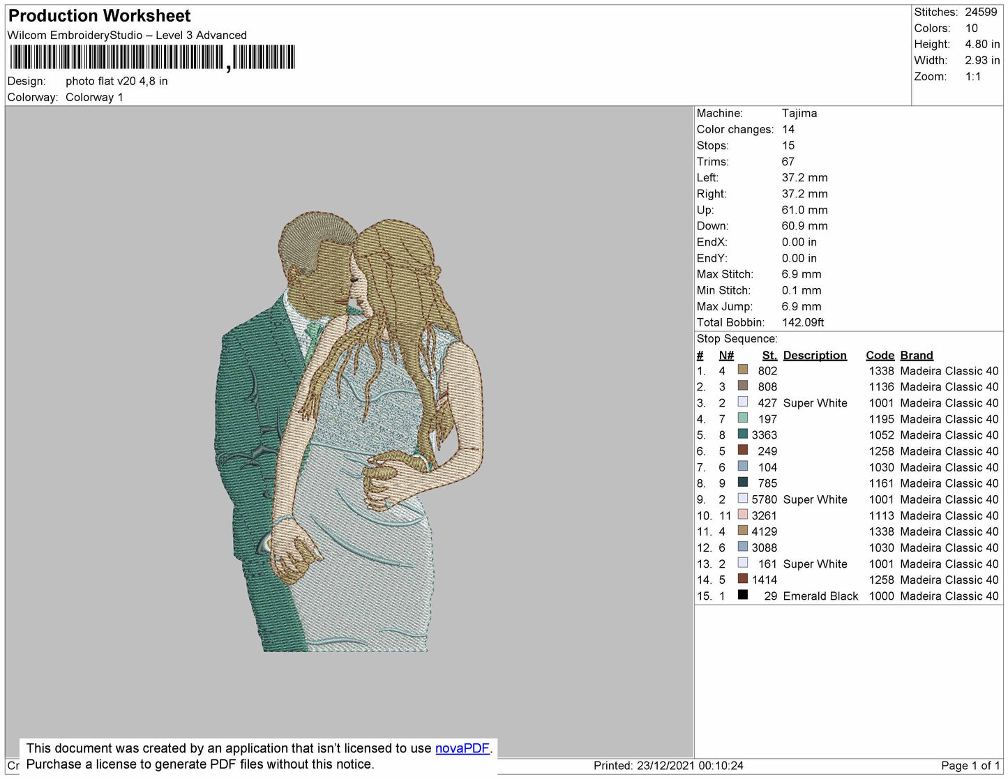Photo Flat V20 Embroidery File 4 size
