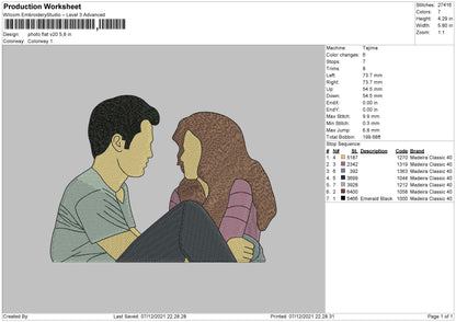Photo Flat Embroidery File 4 size