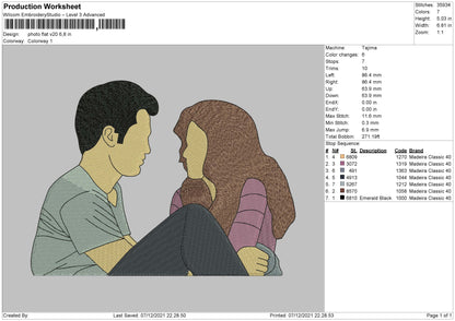 Photo Flat Embroidery File 4 size