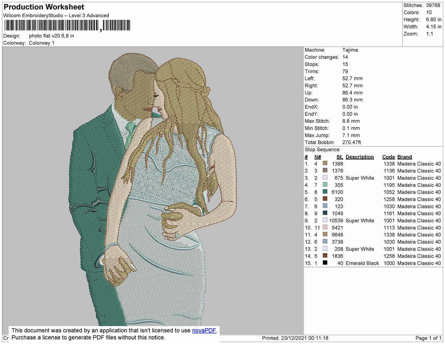 Photo Flat V20 Embroidery File 4 size