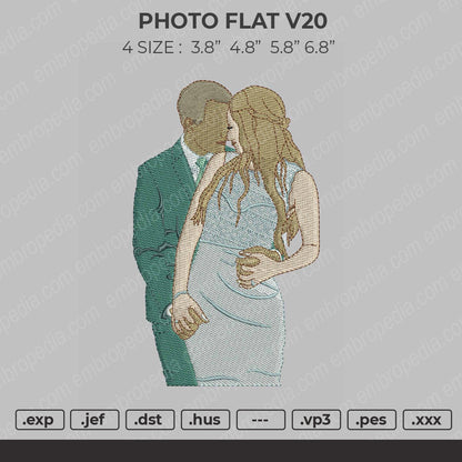 Photo Flat V20 Embroidery File 4 size