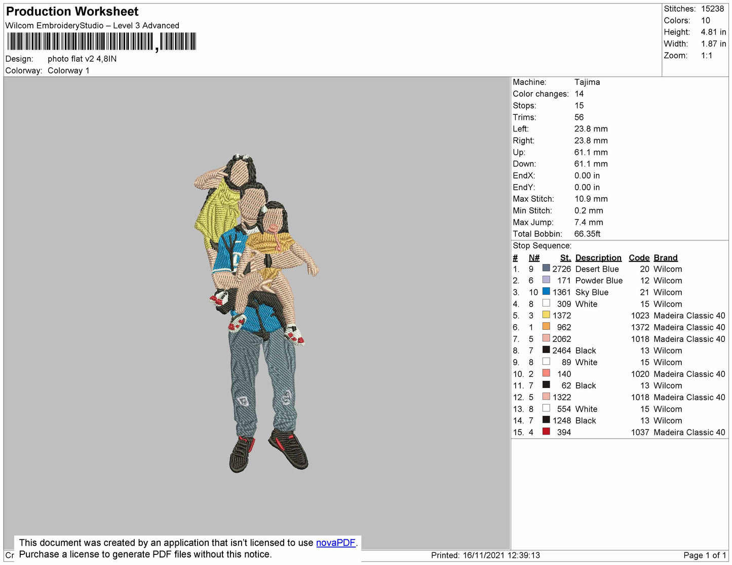 Photo Flat V2 Embroidery File 4 Size
