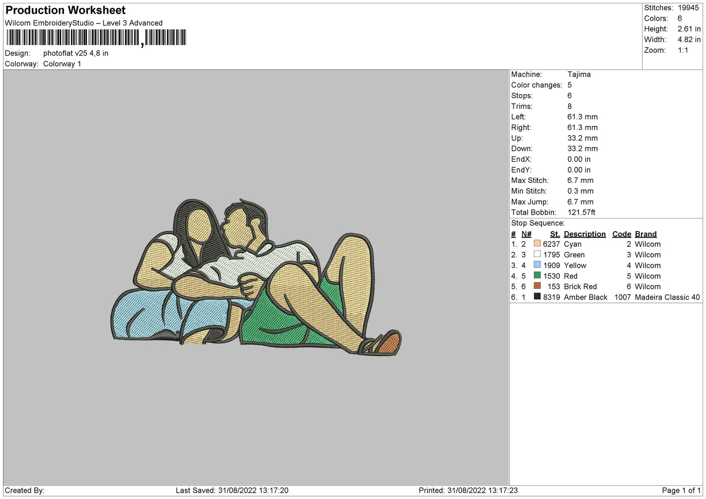 Photoflat V25 Embroidery File 5 sizes