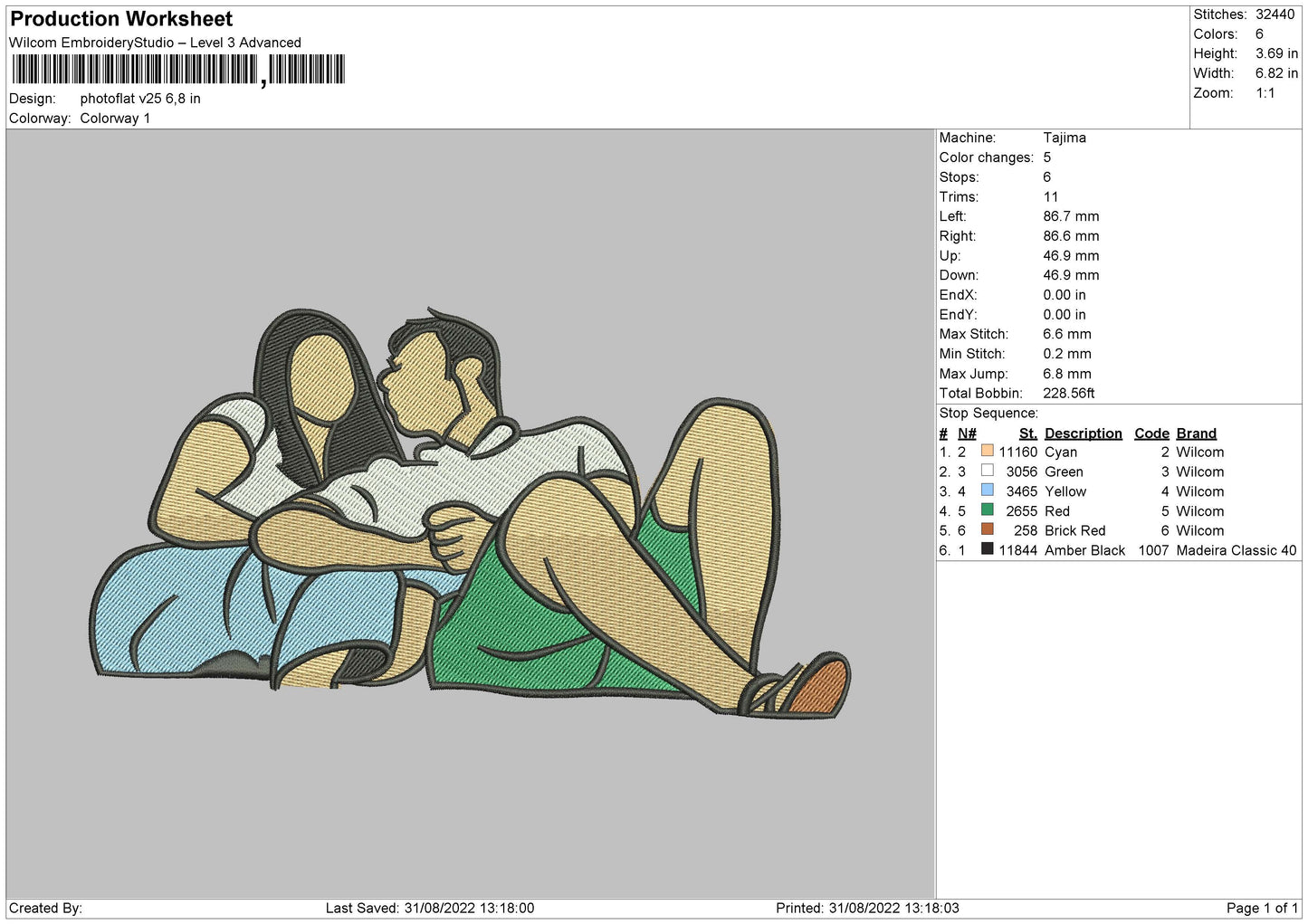 Photoflat V25 Embroidery File 5 sizes