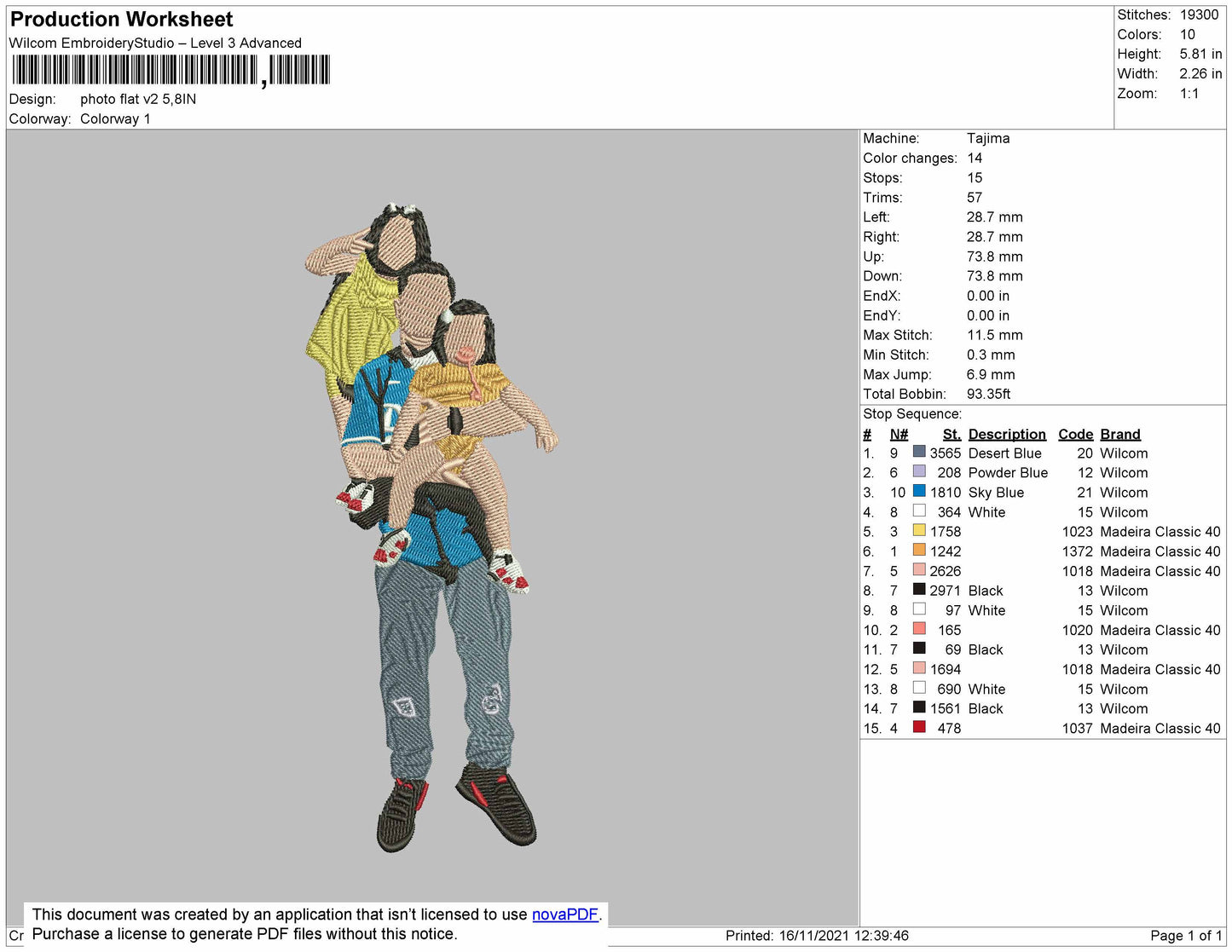 Photo Flat V2 Embroidery File 4 Size