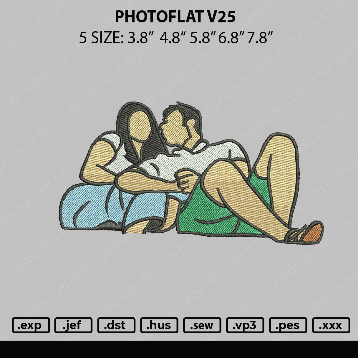 Photoflat V25 Embroidery File 5 sizes