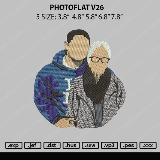 Photoflat V26 02 Embroidery File 5 sizes