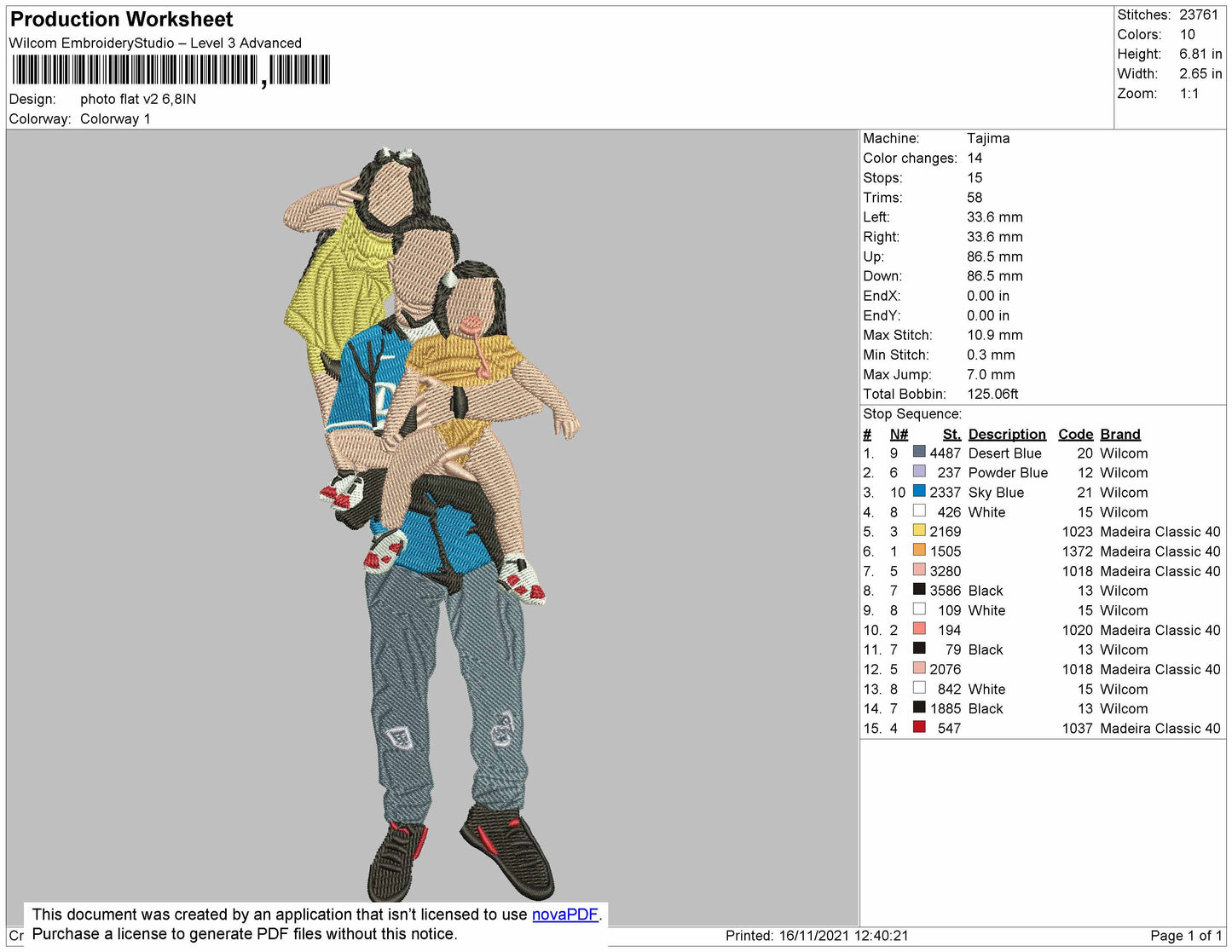 Photo Flat V2 Embroidery File 4 Size