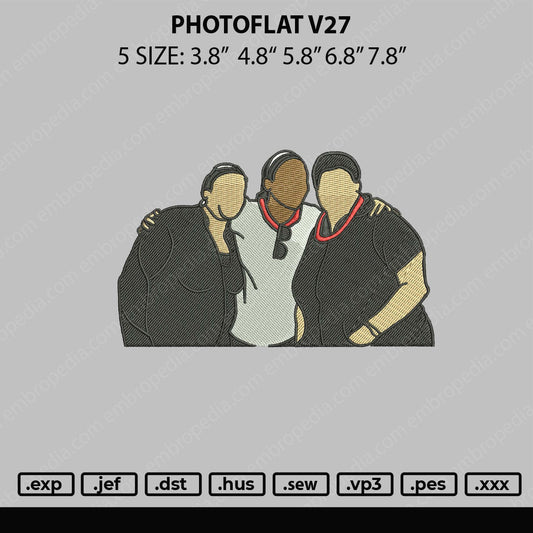 Photoflat V27 Embroidery File 5 sizes