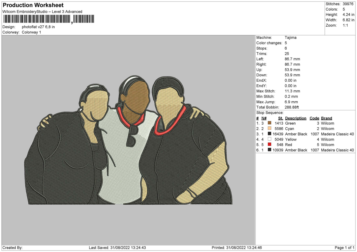 Photoflat V27 Embroidery File 5 sizes