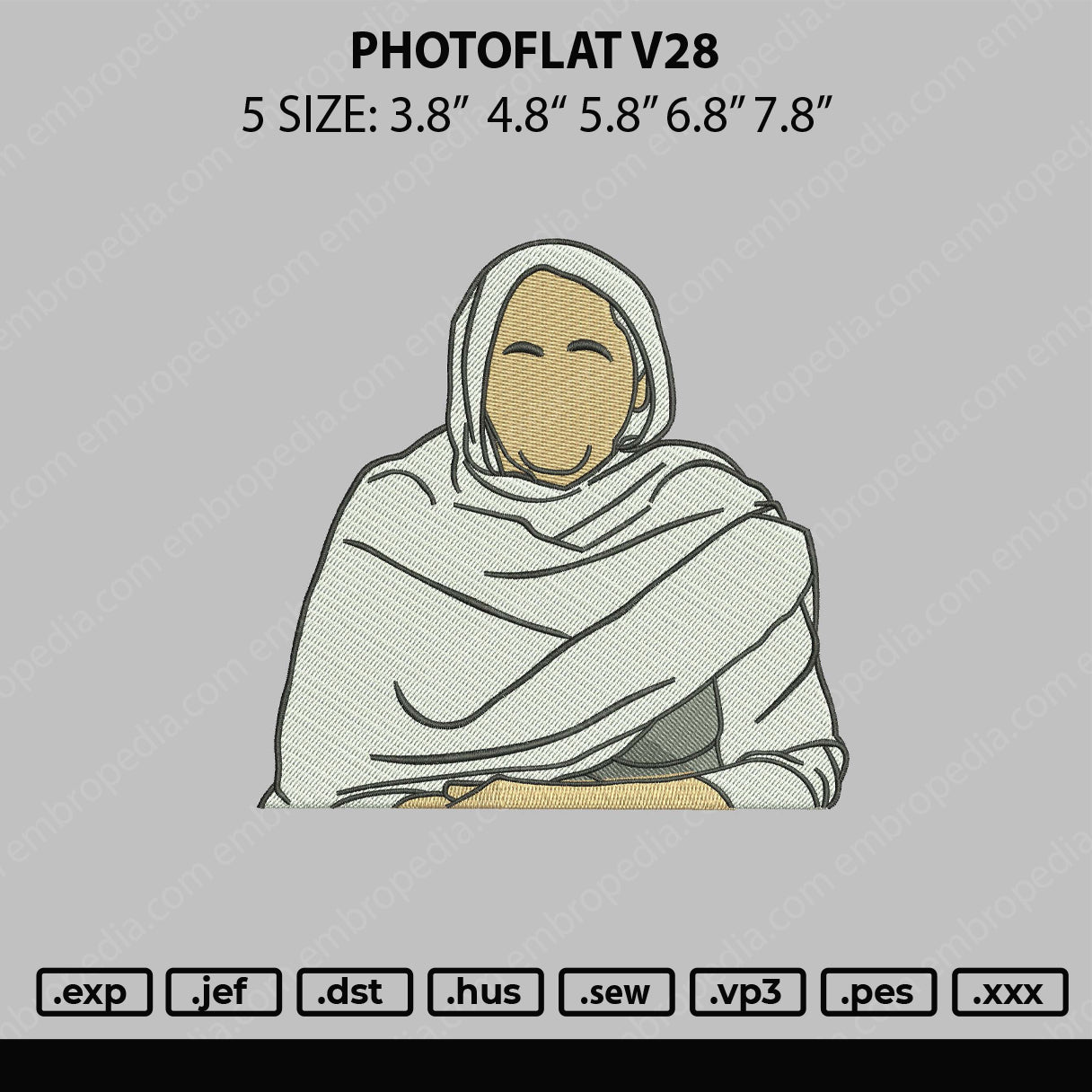 Photoflat V28 Embroidery File 5 sizes