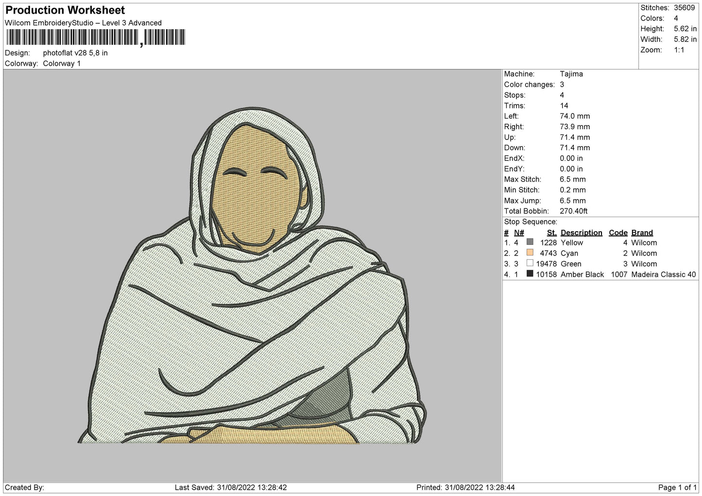 Photoflat V28 Embroidery File 5 sizes