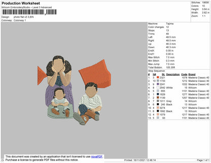 Photo Flat V3 Embroidery File 4 size