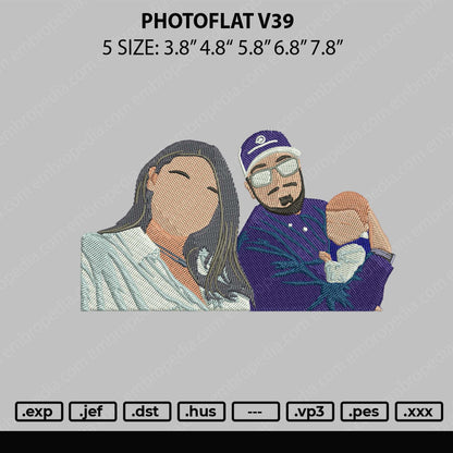 Photoflat V39 Embroidery File 4 sizes