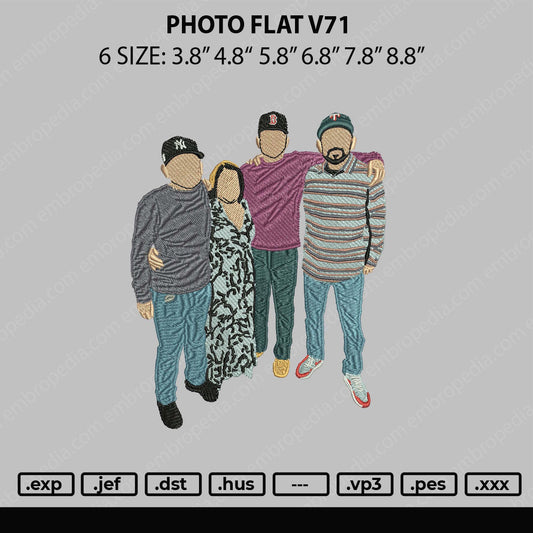 Photoflat V71 Embroidery File 6 sizes