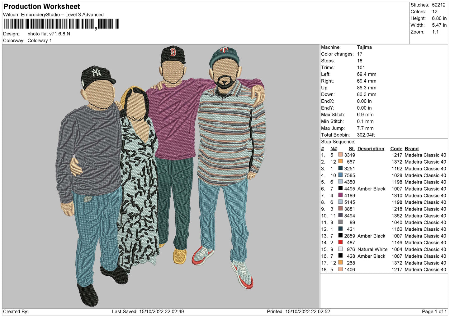 Photoflat V71 Embroidery File 6 sizes
