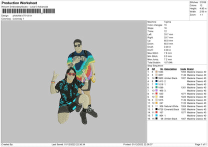 Photoflat V75 Embroidery File 6 sizes