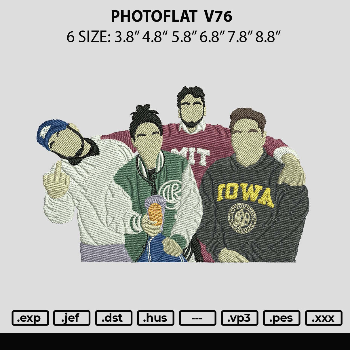 Photoflat V76 Embroidery File 6 sizes