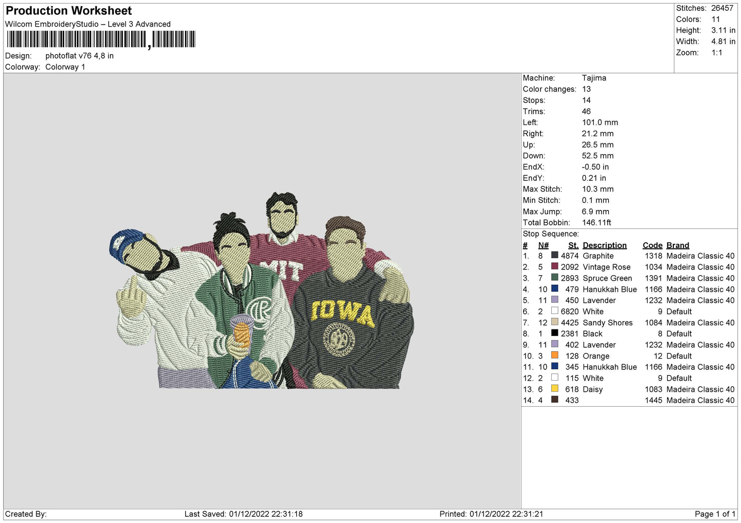 Photoflat V76 Embroidery File 6 sizes