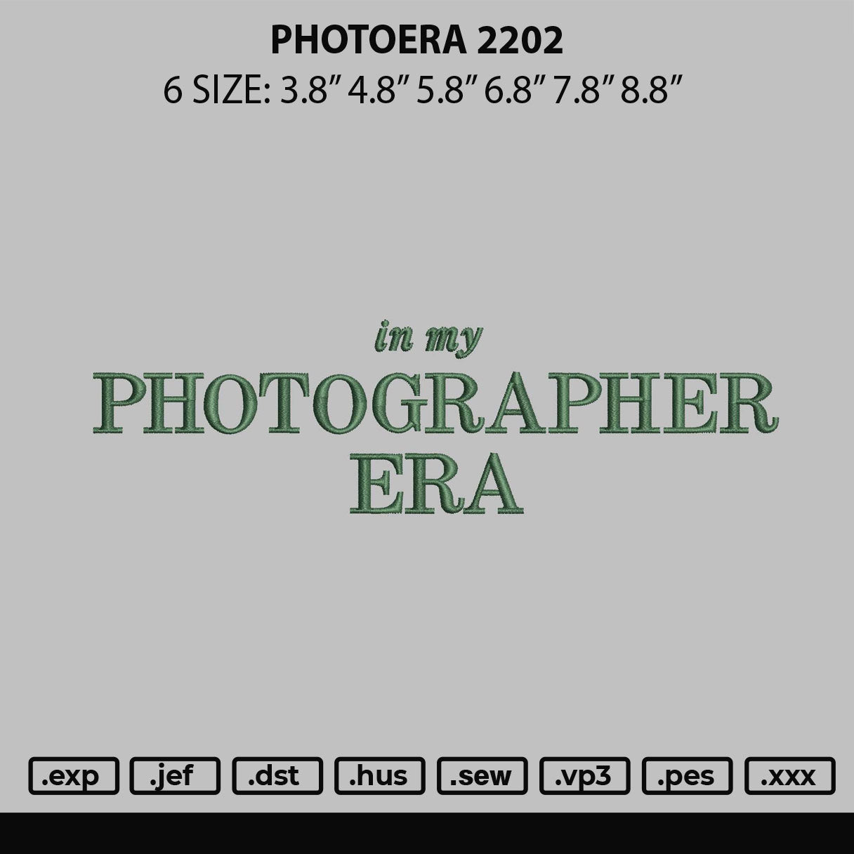 Photoera 2202 Embroidery File 6 sizes