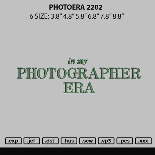 Photoera 2202 Embroidery File 6 sizes