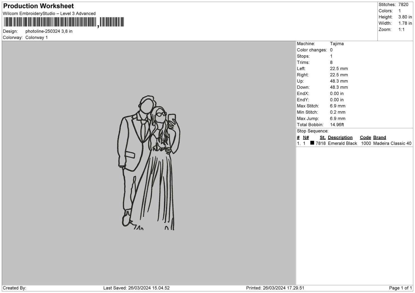 Photoline 2503 Embroidery File 6 sizes