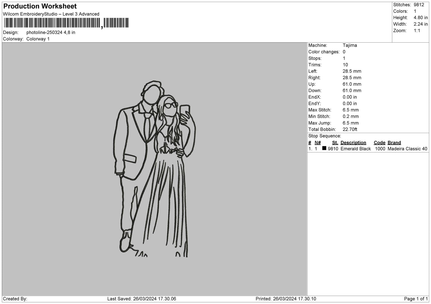 Photoline 2503 Embroidery File 6 sizes