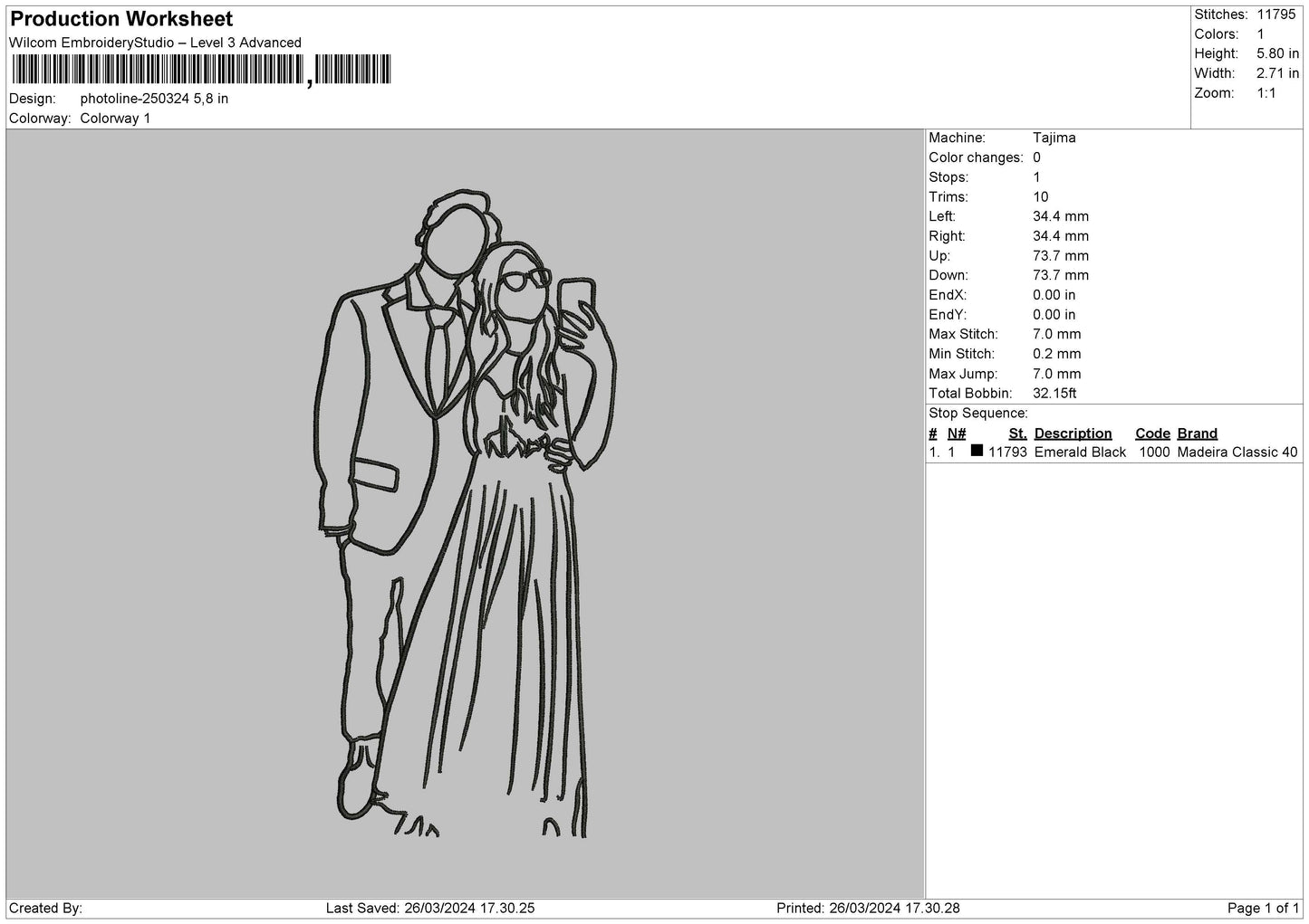 Photoline 2503 Embroidery File 6 sizes