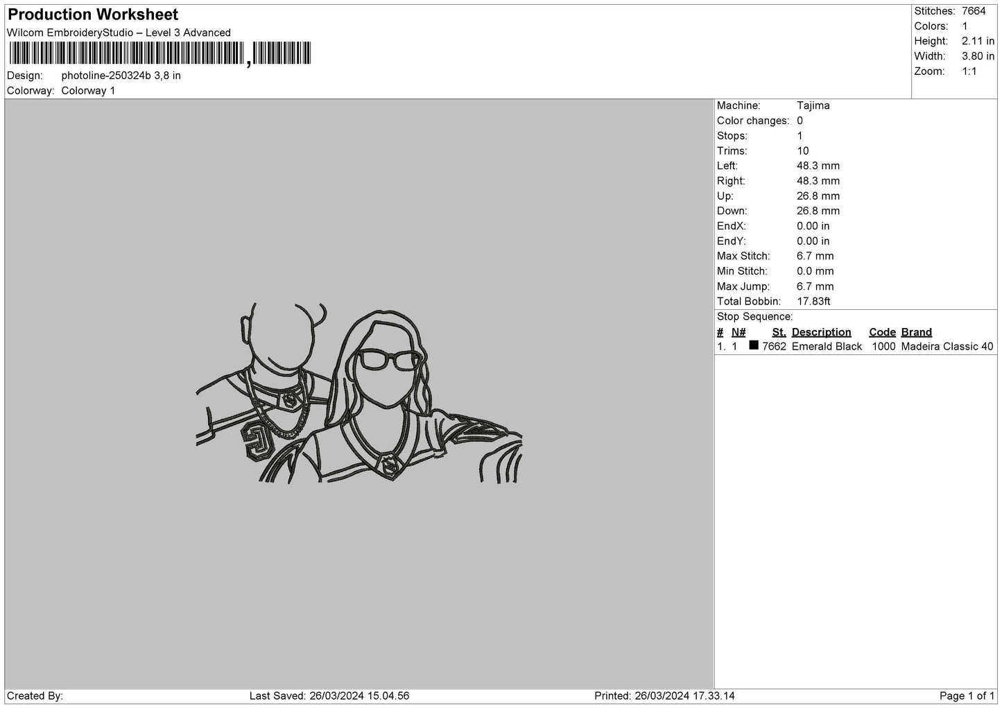 Photoline 2503b Embroidery File 6 sizes