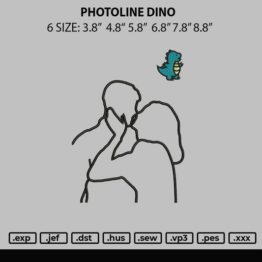 Photoline Dino Embroidery File 6 sizes