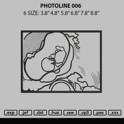 Photoline 006 Embroidery File 6 sizes