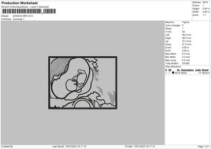 Photoline 006 Embroidery File 6 sizes