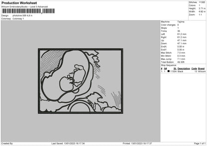 Photoline 006 Embroidery File 6 sizes