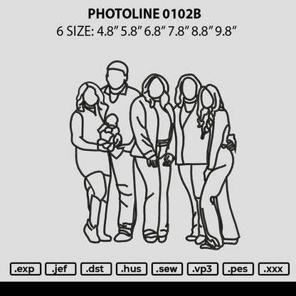 Photoline 0102b Embroidery File 6 sizes