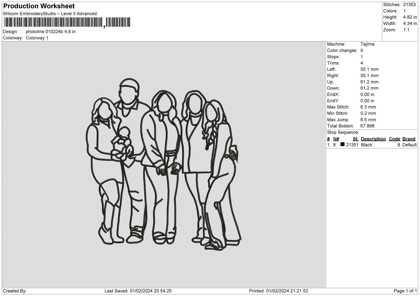 Photoline 0102b Embroidery File 6 sizes