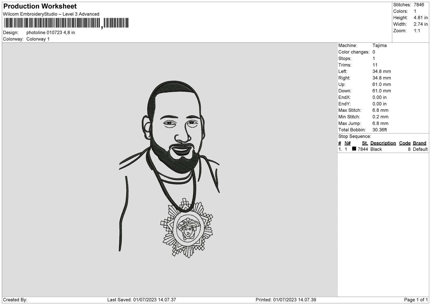 Photoline 0107 Embroidery File 6 sizes