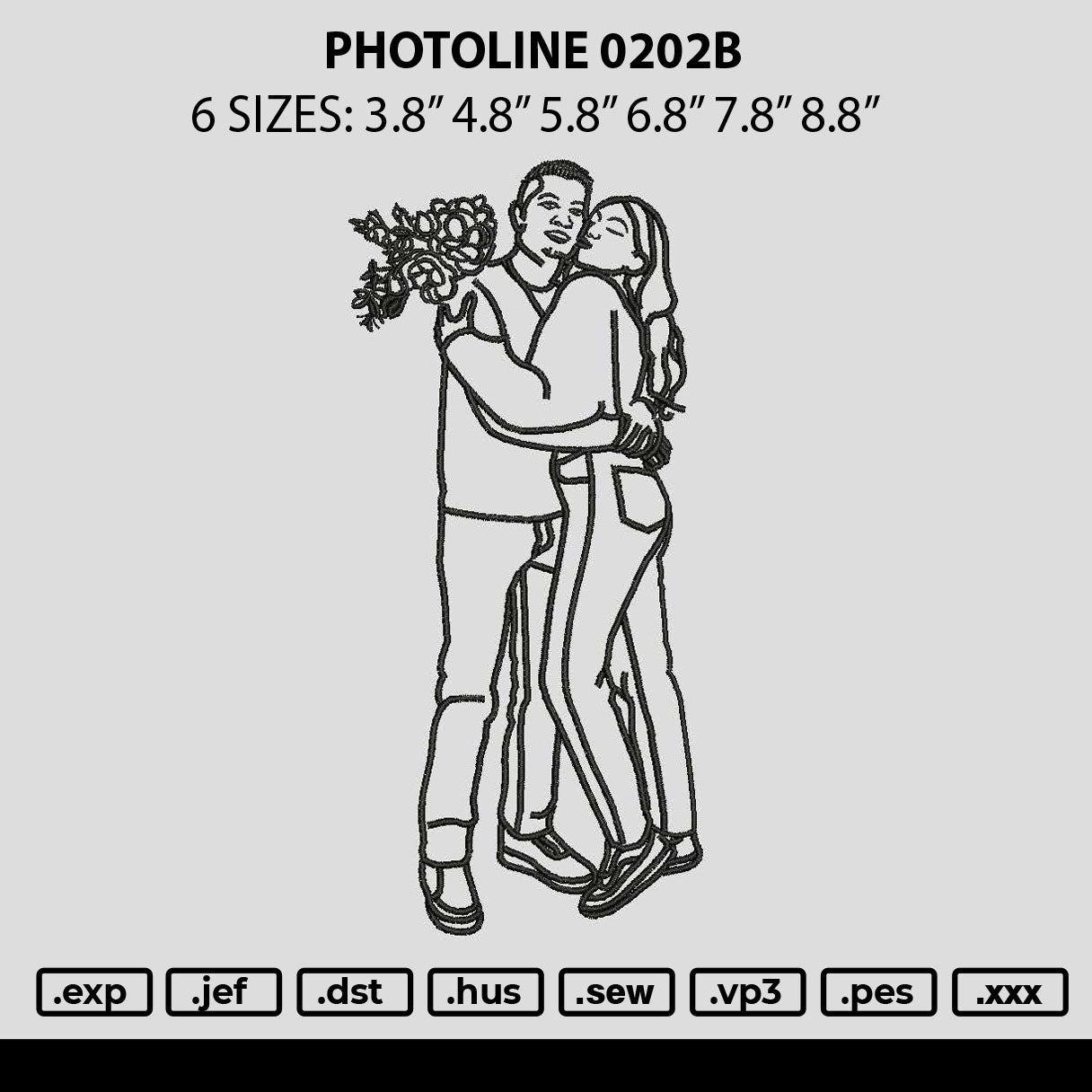 Photoline 0202b Embroidery File 6 sizes