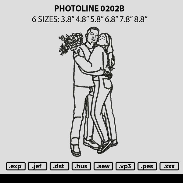 Photoline 0202b Embroidery File 6 sizes