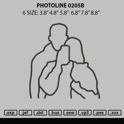 Photoline 0205b Embroidery file 6 sizes