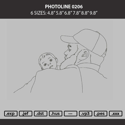 Photoline 0206 Embroidery Machine Design File 6 sizes