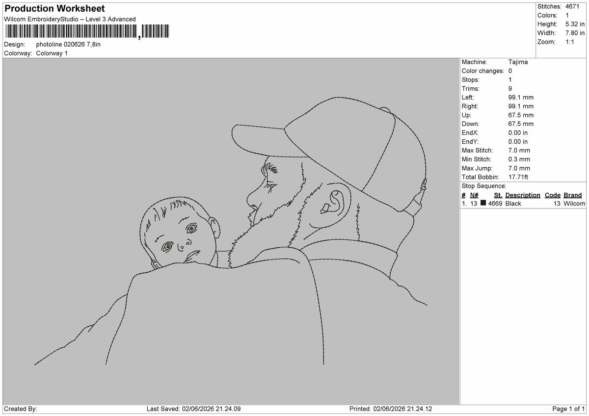 Photoline 0206 Embroidery Machine Design File 6 sizes