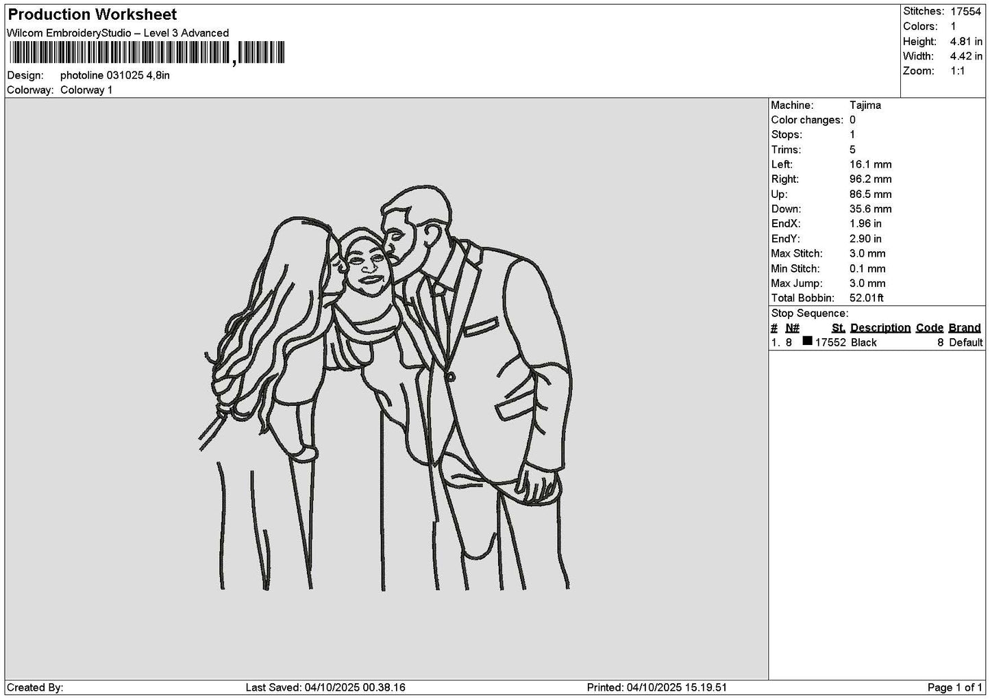 Photoline 0310 Embroidery File 6 sizes