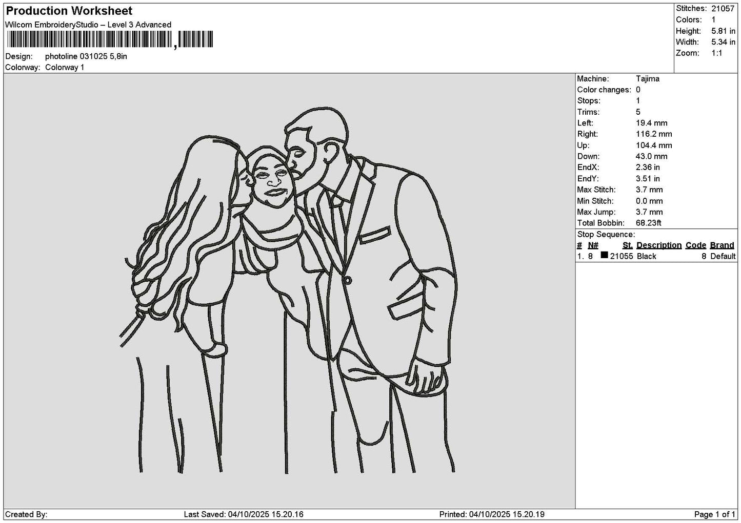 Photoline 0310 Embroidery File 6 sizes